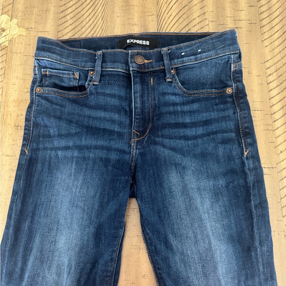 Express Women's Dark Blue Skinny Jeans